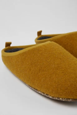 Wabi Yellow Wool Slippers For Men