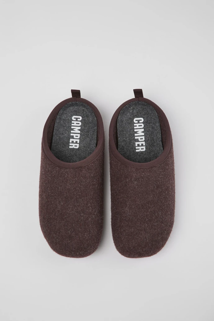 Wabi Burgundy Wool Slippers For Men - Image 4