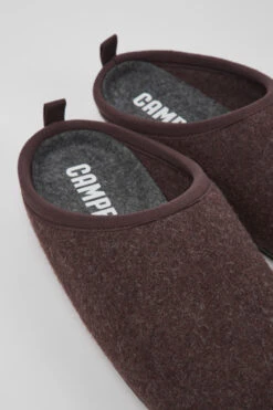Wabi Burgundy Wool Slippers For Men
