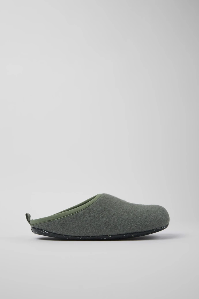 Wabi Green Wool Slippers For Men - Image 2