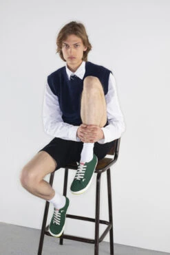 Peu Rambla Green Textile Sneakers For Men