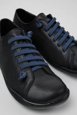 Peu Black Leather Shoes For Women