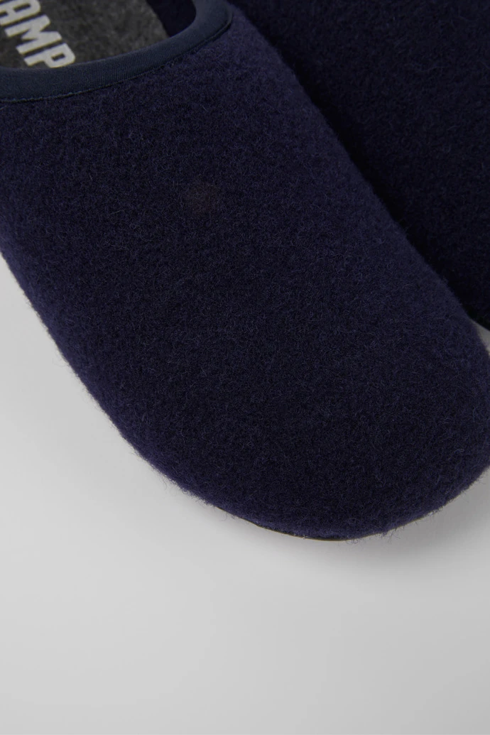 Wabi Blue Wool Slippers For Women