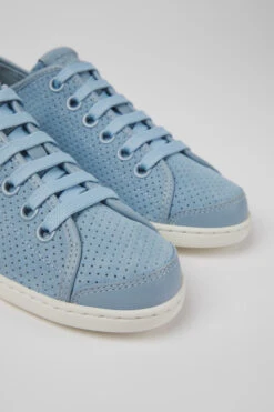 Uno Blue Nubuck And Leather Sneakers For Women