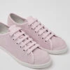 Uno Pink Nubuck And Leather Sneakers For Women