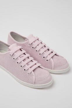 Uno Pink Nubuck And Leather Sneakers For Women