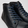 Peu Black Leather Ankle Boots For Men