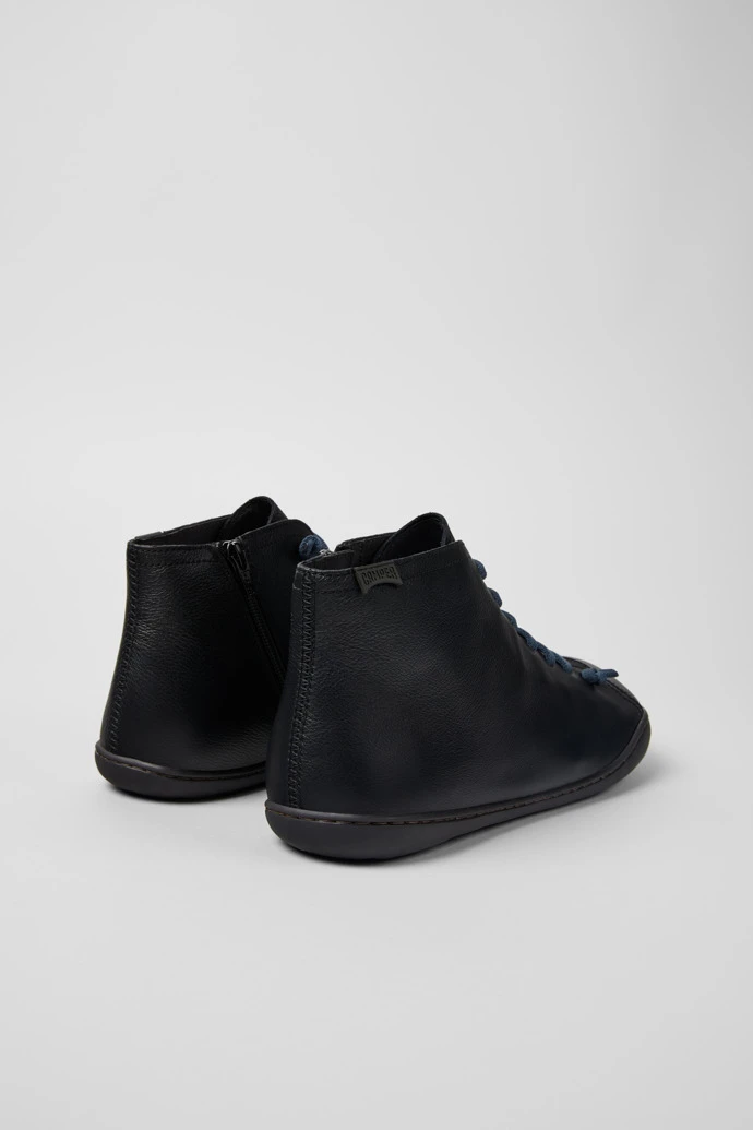 Peu Black Leather Ankle Boots For Men - Image 3