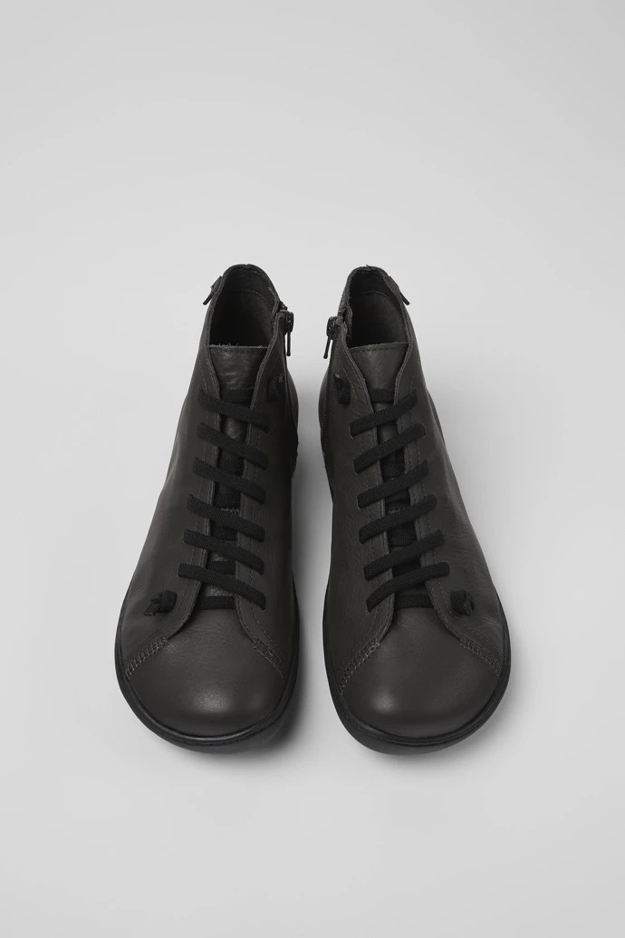 Peu Gray Leather Ankle Boots For Men - Image 4