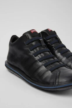 Beetle Black Leather Ankle Boots For Men