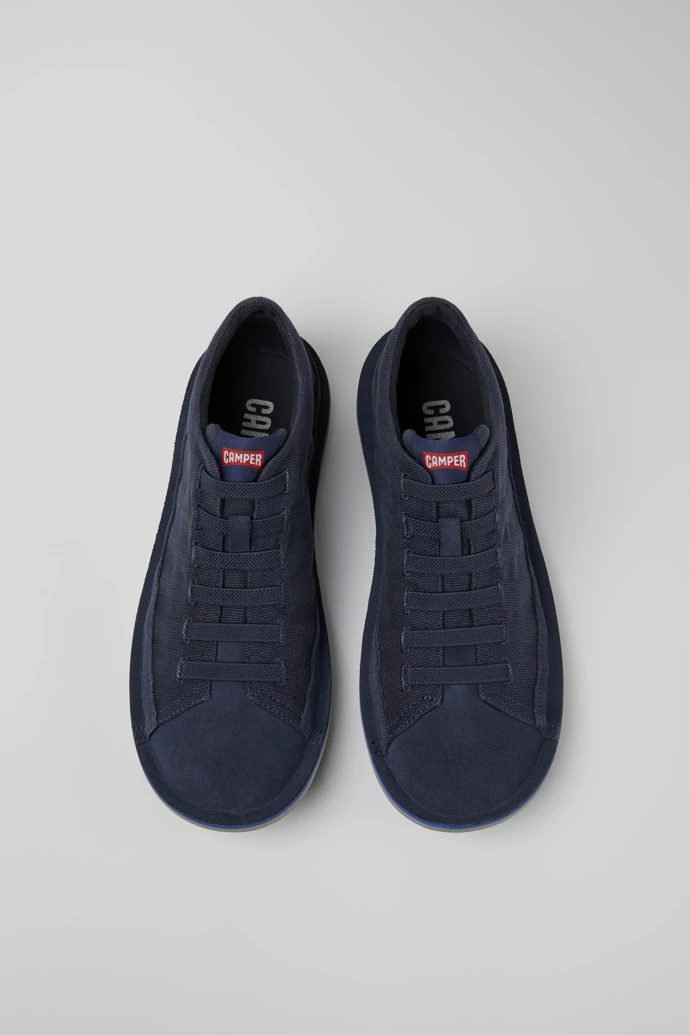 Beetle Blue Nubuck Sneakers For Men - Image 4