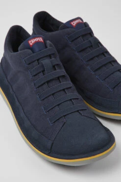 Beetle Dark Blue Textile And Nubuck Shoes For Men