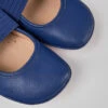 Right Blue Leather Ballerinas For Girls