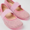 Right Pink Nubuck Ballerinas For Kids