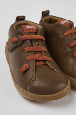 Peu Brown Leather Shoes For Kids