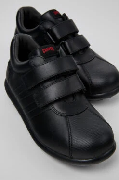 Pelotas Black Leather And Textile Shoes For Kids