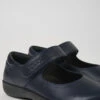 Spiral Comet Navy Blue Leather Shoes For Kids