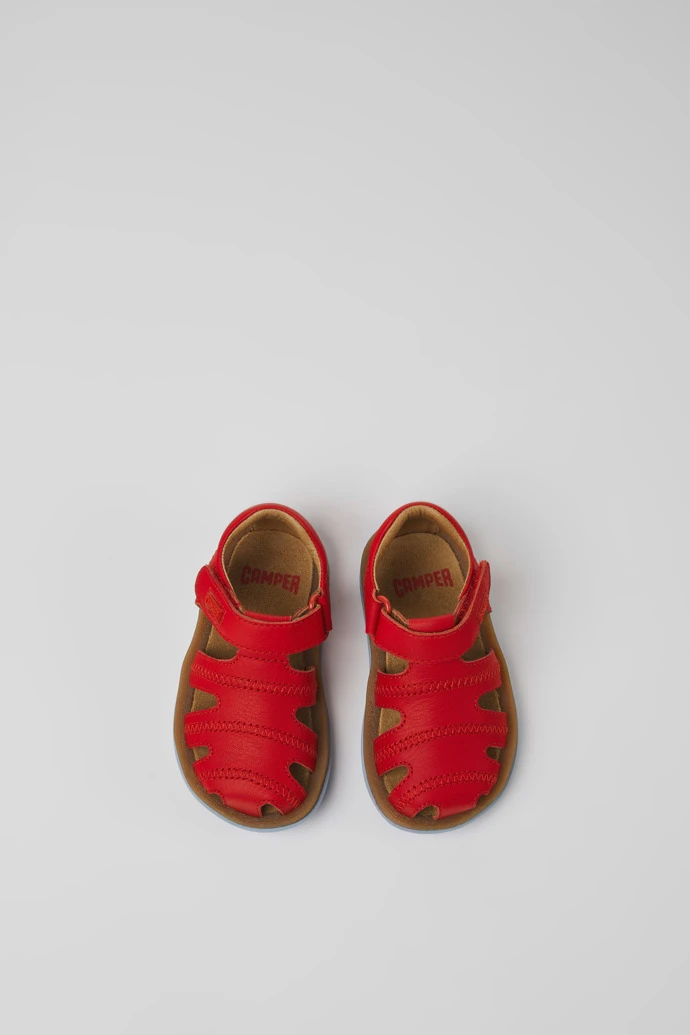 Bicho Red Leather Sandals For Kids - Image 4