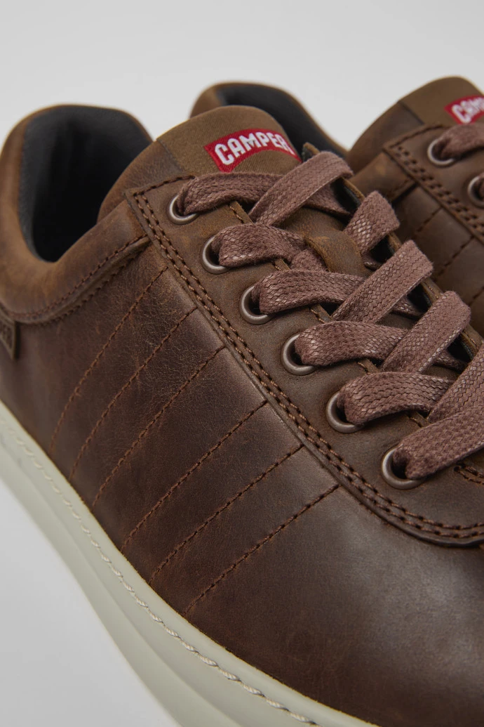 Runner Brown Leather Sneakers For Men