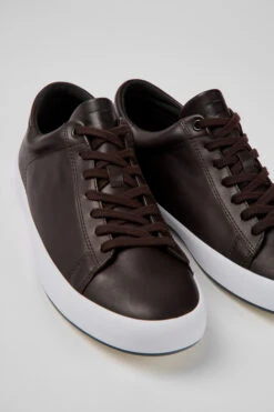 Andratx Dark Brown Leather Sneakers For Men