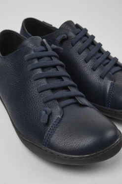Peu Blue Leather Shoes For Men
