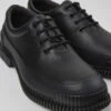 Pix Black Leather Lace-up Shoes