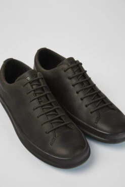 Chasis Gray Leather Shoes For Men