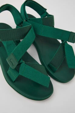Match Green Textile Sandals For Men