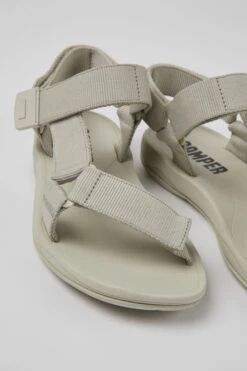 Match Gray Textile Sandals For Men
