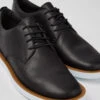 Wagon Black Leather Men's Shoes
