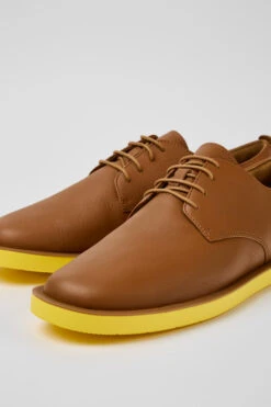 Wagon Brown Leather Men's Shoes