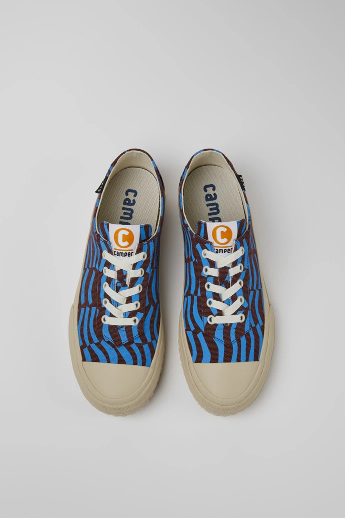 Camaleon Blue And Burgundy Recycled Cotton Sneakers For Men - Image 4