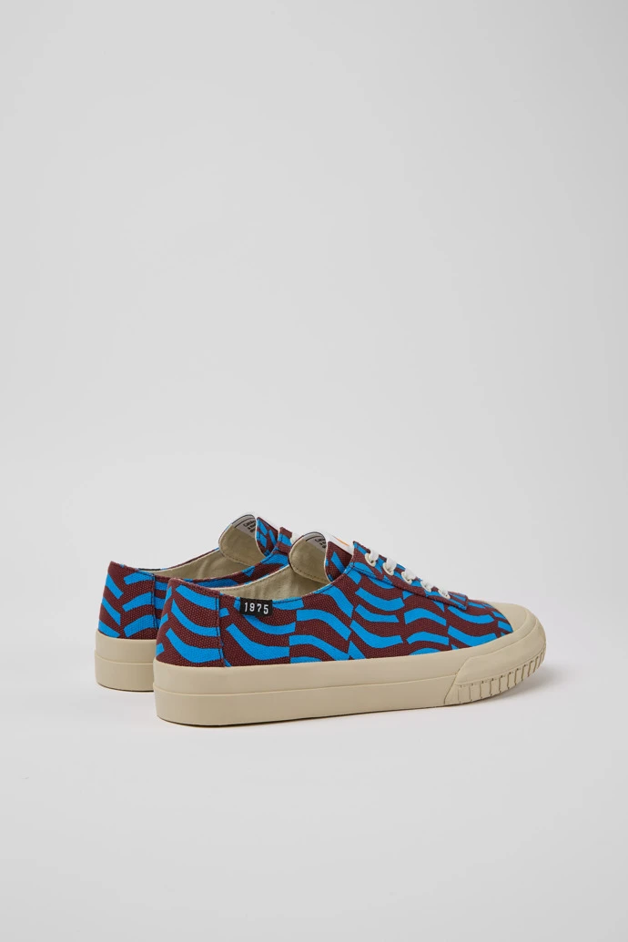 Camaleon Blue And Burgundy Recycled Cotton Sneakers For Men - Image 3