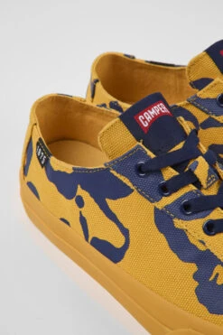 Camaleon Orange And Blue Recycled Cotton Sneakers For Men