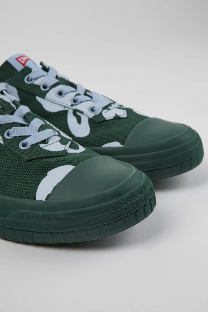 Camaleon Green And Blue Recycled Cotton Sneakers For Men