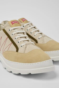 Brutus Beige And Green Sneakers For Men