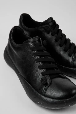 Peu Stadium Black Leather Sneakers For Men