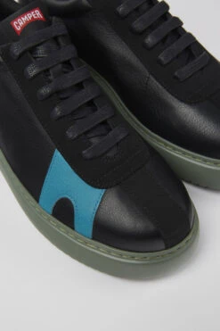 Twins Black Leather And Nubuck Sneakers For Men