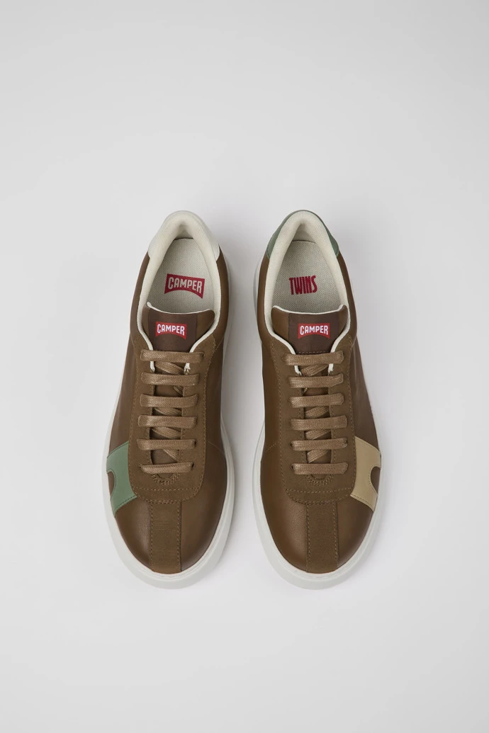 Twins Brown Leather And Nubuck Sneakers For Men - Image 4