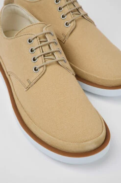Wagon Beige Textile And Nubuck Shoes For Men
