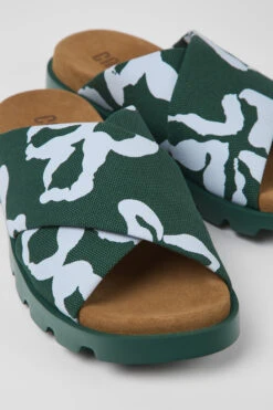 Brutus Sandal Green And Blue Recycled Cotton Sandals For Men
