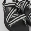 Match Black And White Textile Sandals For Men