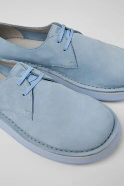 Brothers Polze Blue Leather Shoes For Men