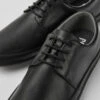 Chasis Black Leather Shoes For Men