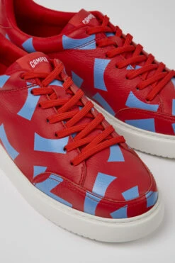 Runner K21 Red And Blue Printed Sneakers For Men