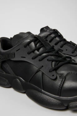 Karst Black Leather And Textile Sneakers For Men