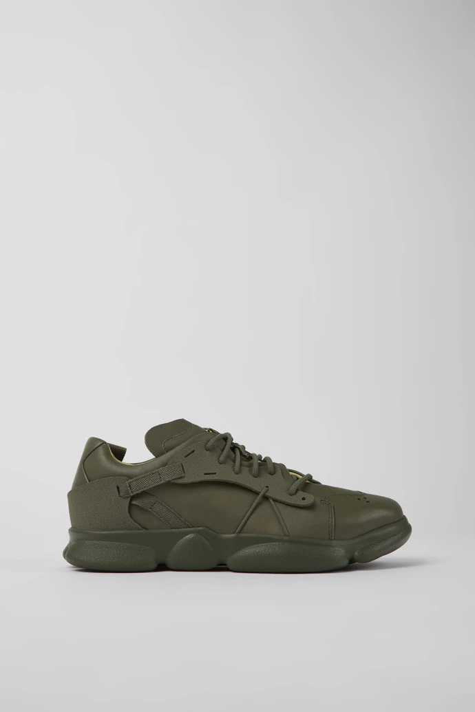 Karst Green Leather And Textile Sneakers For Men - Image 2