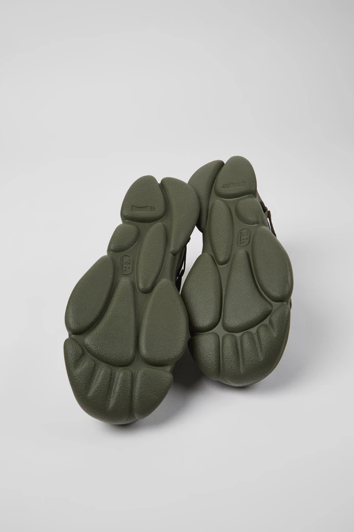 Karst Green Leather And Textile Sneakers For Men - Image 5