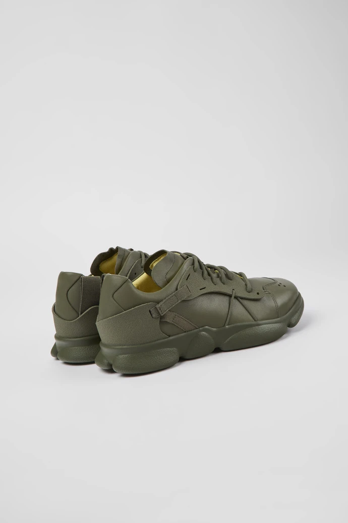 Karst Green Leather And Textile Sneakers For Men - Image 3