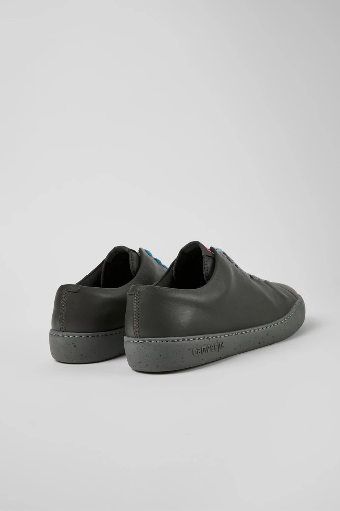 Twins Gray Leather Sneakers For Men - Image 3